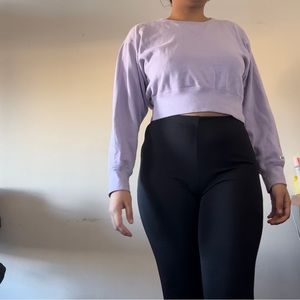 ABERCROMBIE & FITCH Lilac Cropped Sweater
